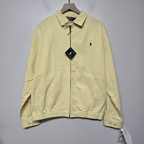 VINTAGE POLO RALPH LAUREN YELLOW HARRINGTON GOLF JACKET 1990S Medium NWT - Picture 1 of 9